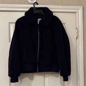 GAP Navy Sherpa Zip-Up Jacket